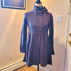 Style & Co Gray  Sweater Cardigan Solid Knit Coat